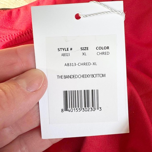 Andie The Banded Cheeky Bottom Red Bikini Swimsuit Bottoms Size XL - Picture 6 of 6
